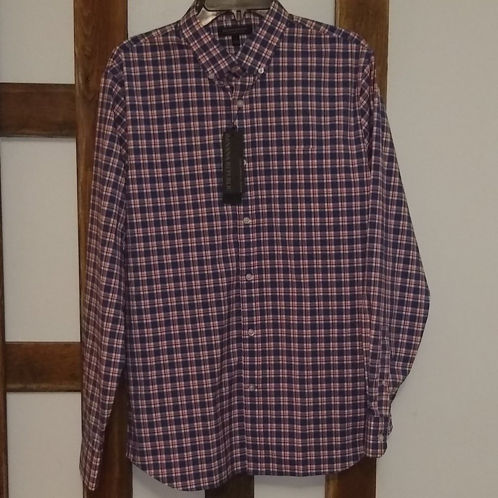 NWT Checkered Banana Republic Tech Stretch Cotton